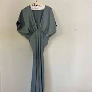 BHLDN maxi light blue v neck dress